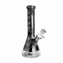 Afbeelding in Gallery-weergave laden, Grey Weed Leaves Glass Ice Breaker Bong
