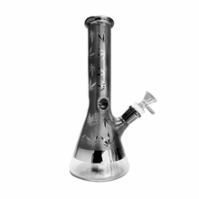 Afbeelding in Gallery-weergave laden, Grey Weed Leaves Glass Ice Breaker Bong
