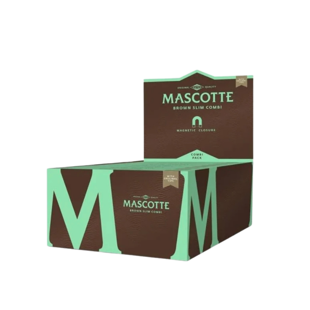 Doos Mascotte Brown Combi (Slim Size with magnet + Original white tips)