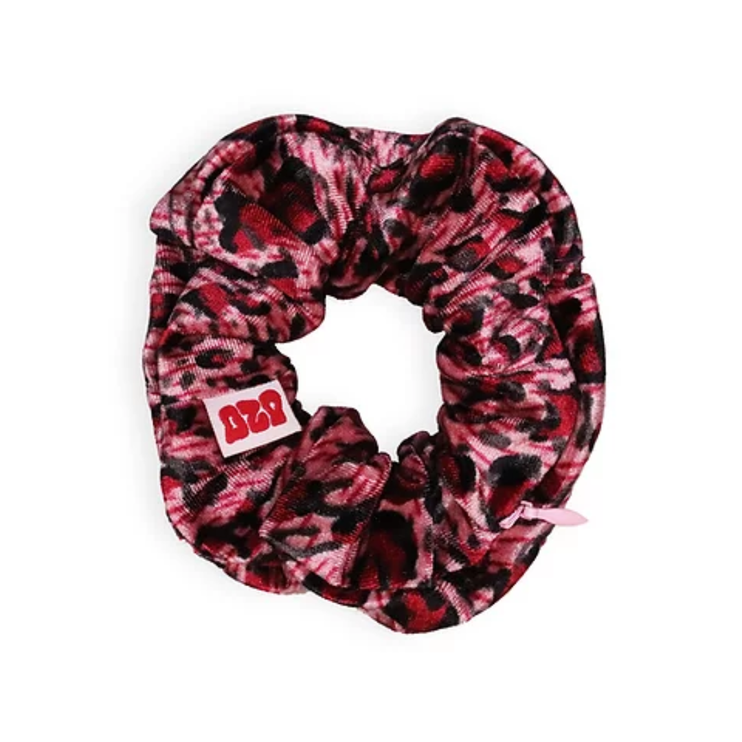 OZO Secret Stash Scrunchy - Pink Leopard