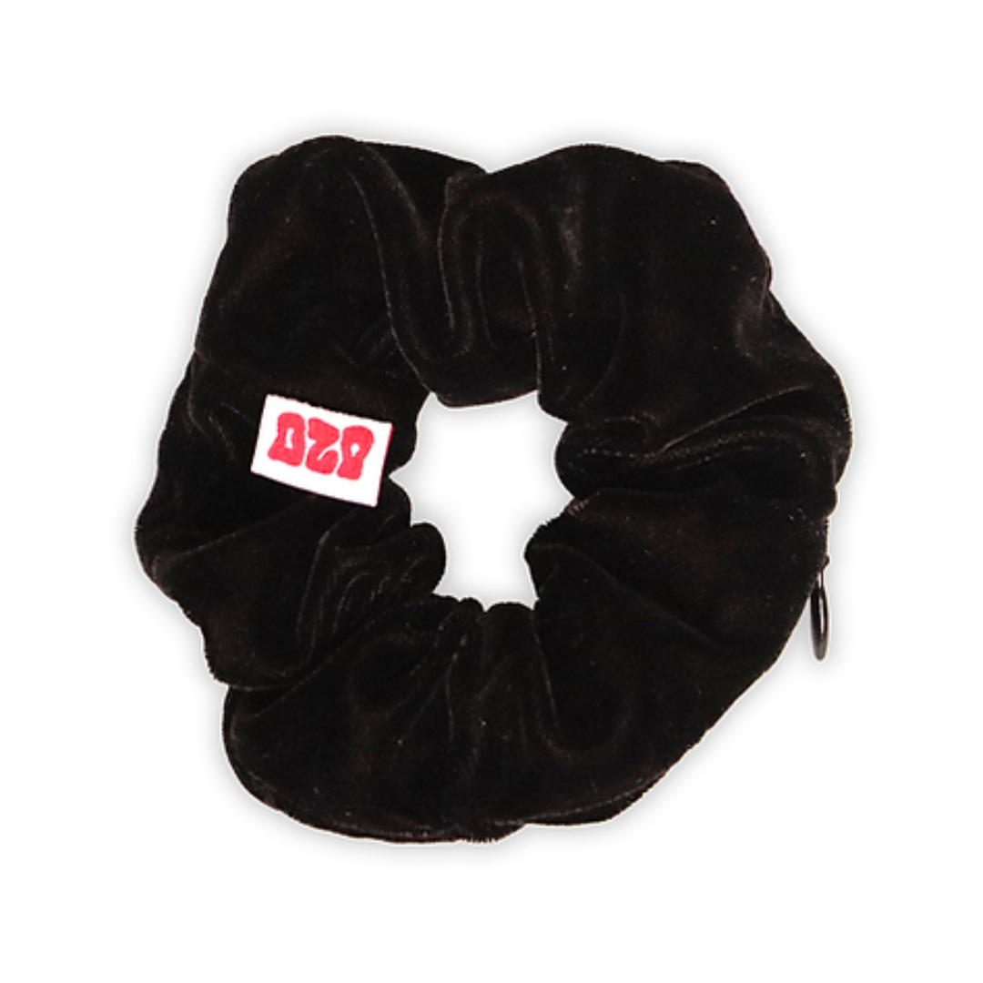 OZO Secret Stash Scrunchy - Black Velvet